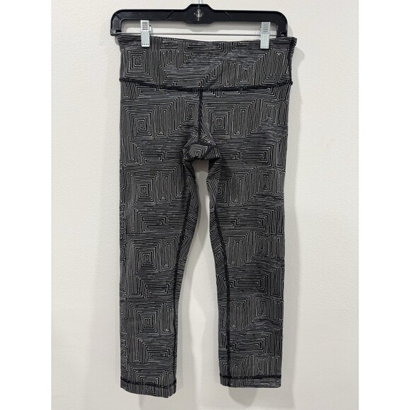 Lululemon Wunder Under Crop III Women’s Size 6 Legging Maze Jacquard White Black - Picture 1 of 6